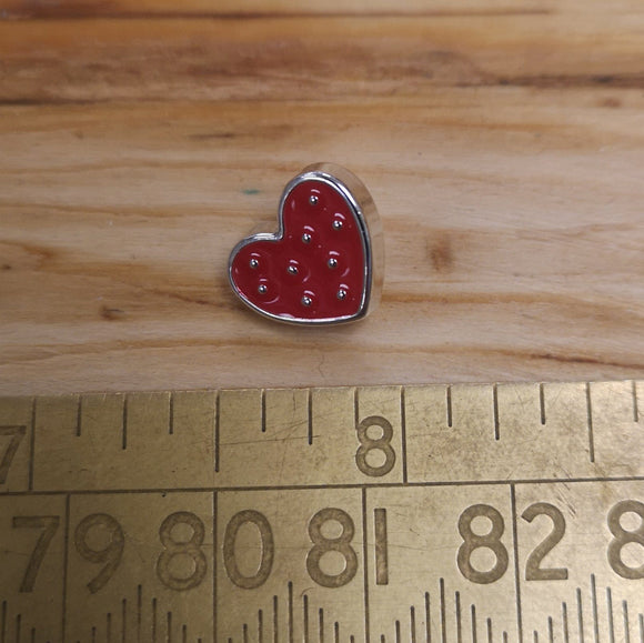 Heart silver/red