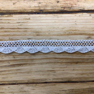 Scalloped Cluny Lace with Silver Fleck