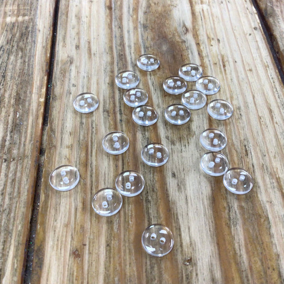 Clear Two-Hole Button 11mm