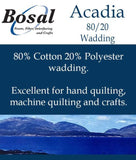 Bosal Acadia Batting Cotton Polyester Mix Autumn Weight by quarter metre