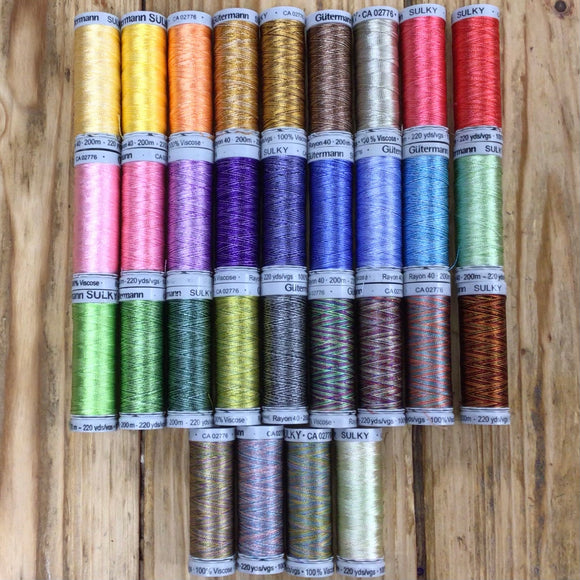 Gutermann Sulky Machine Rayon Embroidery Thread: Variegated