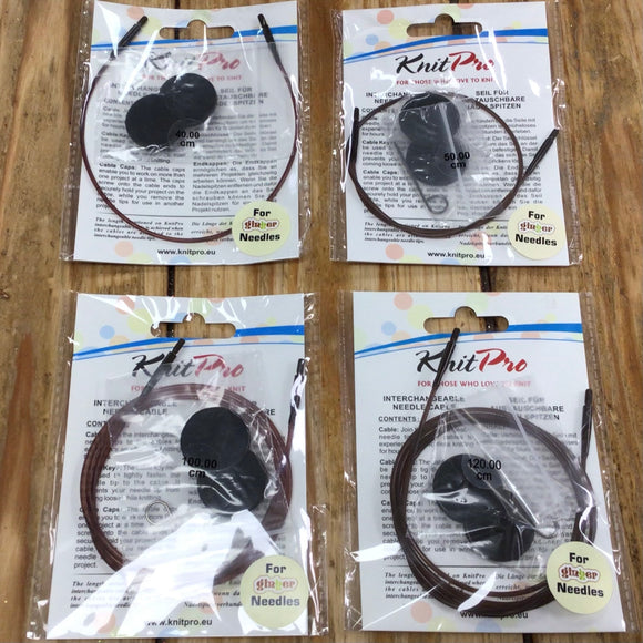 KnitPro Interchangeable Cables - Brown