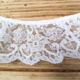 Gathered lace with flower patterns