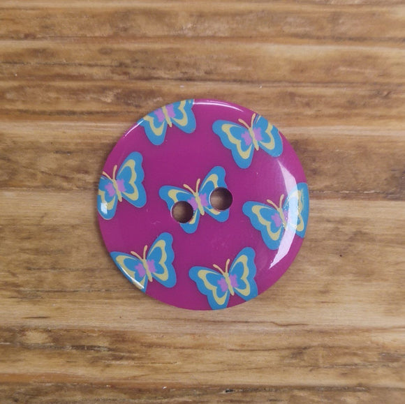 Pink Multi Butterfly Button