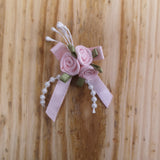 Ribbon Roses - Ribbon Rose Cluster With Pearls