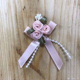 Ribbon Roses - Ribbon Rose Cluster With Pearls