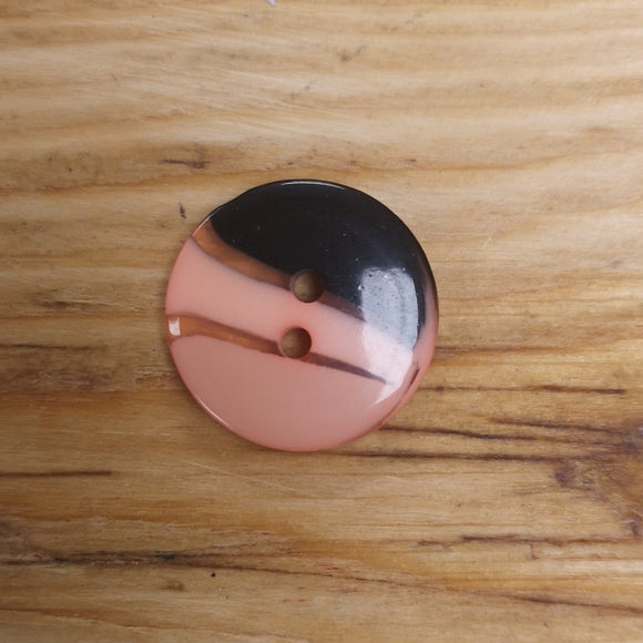 Vintage black/peach stripe button