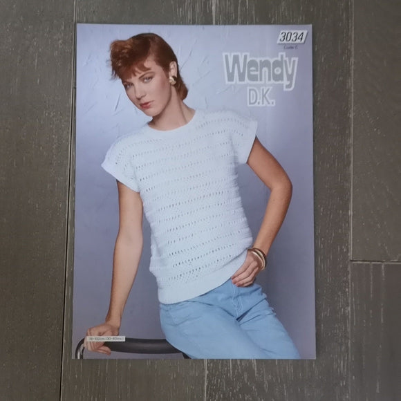 Wendy Knitting Pattern - Wendy DK 3034